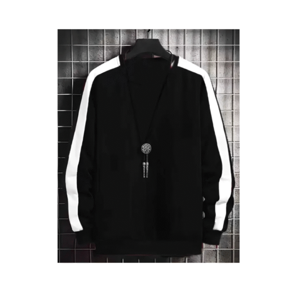 Men Solid Round Neck Cotton Blend Black T-Shirt